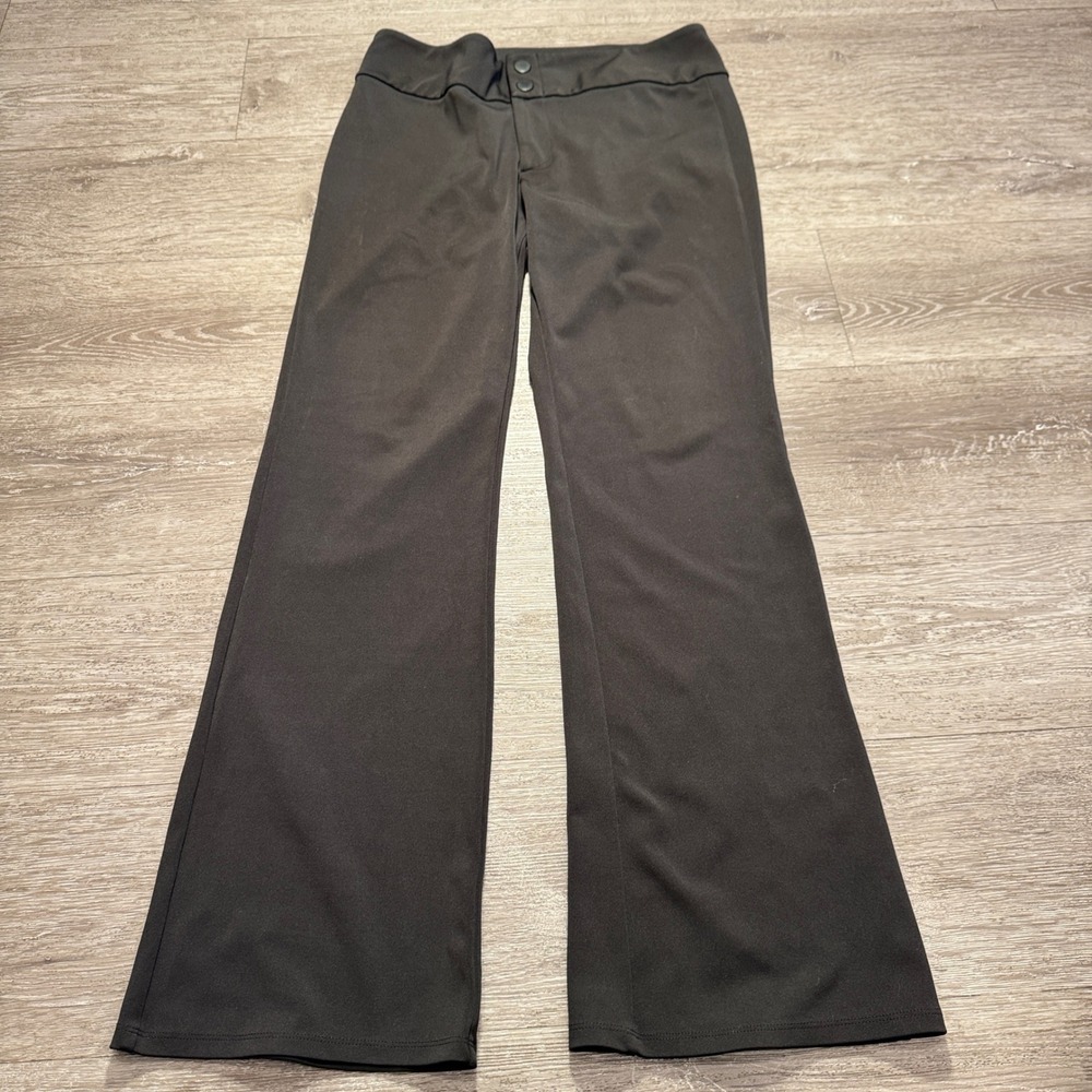 H&M Divided Pants Women Large Black Flare Leg Performance Comfort 33x32 Slacks